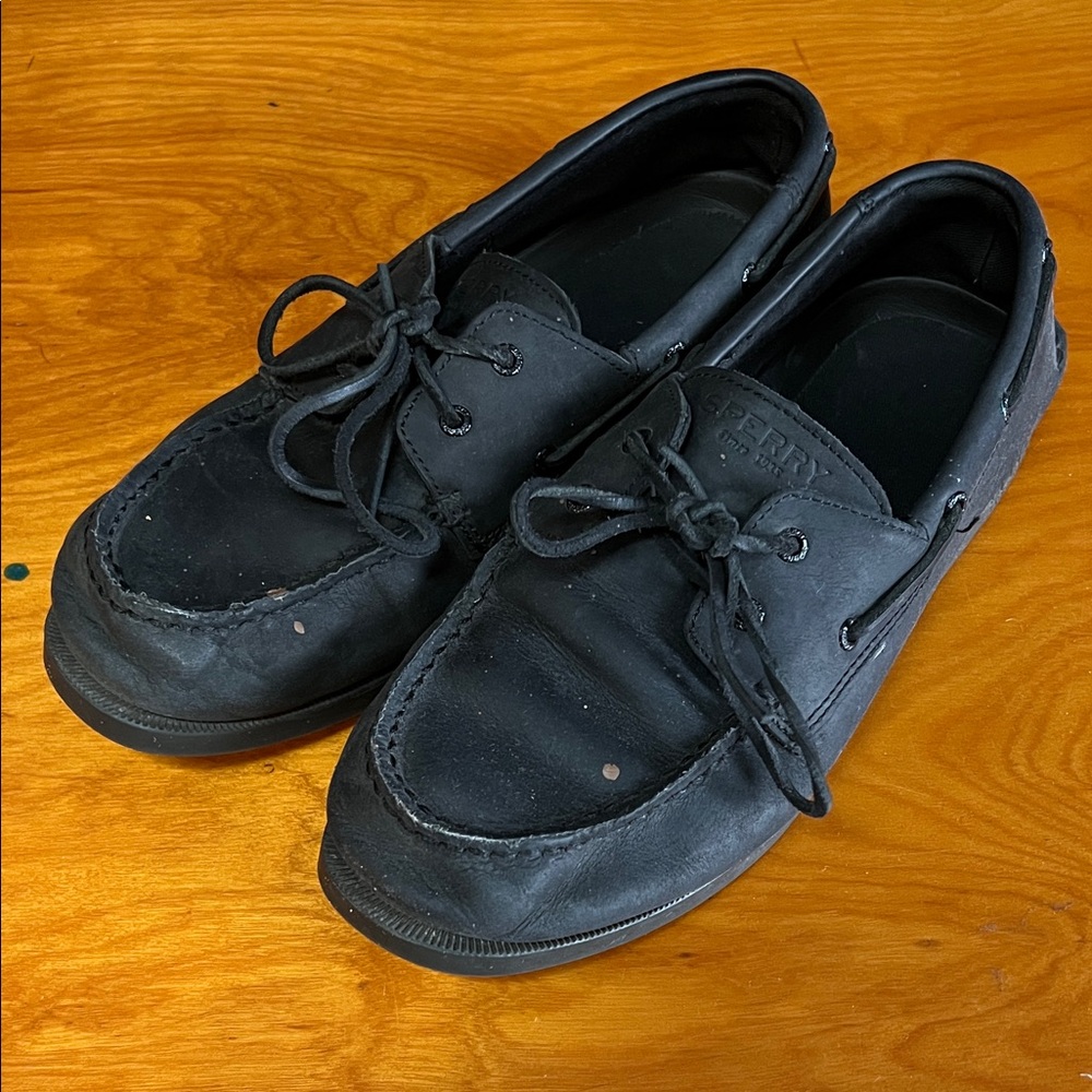 Sperry Top-Sider Black Leather Boy’s Shoes